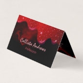 Chic Black Red Drippings Glitzer Marmor Visitenkarten (Vorderseite)