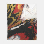 Chic Black Red Gold Abstrakt Fleece Blanket (Med) (Vorderseite)