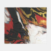 Chic Black Red Gold Abstrakt Fleece Blanket (Med) (Vorderseite (Horizontal))
