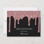 Chic Black Rose Gold Drilling Glitzer Vielen Dank Dankeskarte (Rückseite)