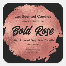 Chic Black Rose Gold Foil Moderne Luxus Candle