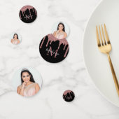 Chic Black Rose Gold Glitzer Tropfen Geburtstag Konfetti (Gruppe)