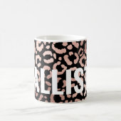 Chic Black Rose Gold Leopard Cheetah Animal Print Kaffeetasse (Mittel)