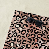 Chic Black Rose Gold Leopard Print Personalisiert Strandtuch (Beispiel)