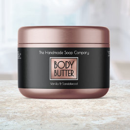 Chic Black, Rose Gold, White Body Butter Jar label Wasserflaschenetikett