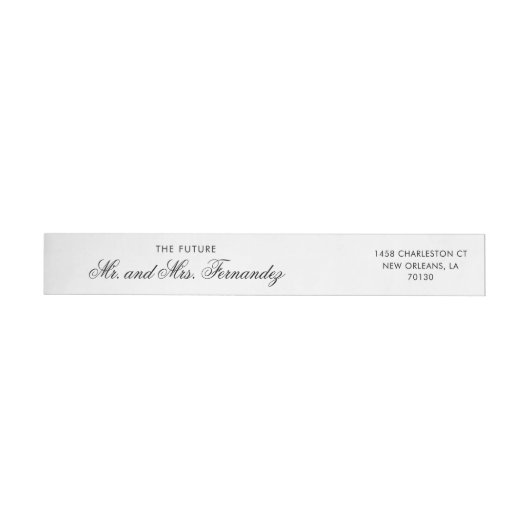 Chic Black Script Wedding Rücksendeadresse (Person)