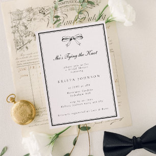 Chic Black She zähmt das Brautparty des Knotens Bo Einladung