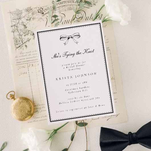 Chic Black She zähmt das Brautparty des Knotens Bo Einladung