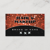 Chic Black Shimmery Lachs Orange Sparkle Glitzer Visitenkarte (Vorderseite)
