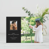 Chic Black Signature Abschluss Ankündigung (Stehend Vorderseite)