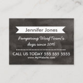 Chic Black Silhouette Dog Grooming Promo Card Visitenkarte (Rückseite)