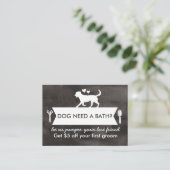 Chic Black Silhouette Dog Grooming Promo Card Visitenkarte (Stehend Vorderseite)