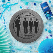 Chic Black & Silver Bachelor Party Pappteller (Party)