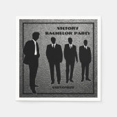 Chic Black & Silver Bachelor Party Serviette (Vorderseite)