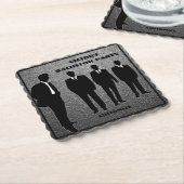 Chic Black & Silver Bachelor Party Untersetzer (angewinkelt)