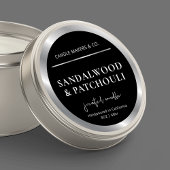 Chic Black & Silver Candle Circle Label Packung Runder Aufkleber