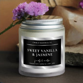 Chic Black & Silver Product Packaging Candle Label Lebensmitteletikett