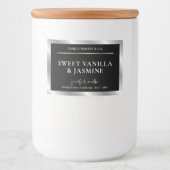 Chic Black & Silver Product Packaging Candle Label Lebensmitteletikett (Vorderseite)
