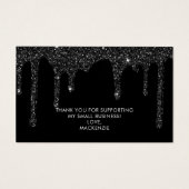 Chic Black Sparkle Glitzer Tropfens Monogram (Rückseite)