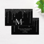 Chic Black Sparkle Glitzer Tropfens Monogram (Schreibtisch)
