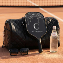 Chic Black Sparkle Glitzer Tropfens Monogram