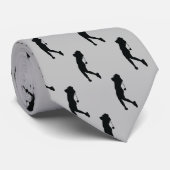 Chic Black Sports Lady Golfer Silhouette Neck Tie Krawatte (Gerollt)