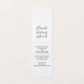 Chic Black Stripe Wedding Party Hashtag Mini Sign (Innenseite Aufgefaltet)