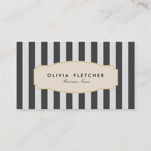 Chic Black Stripes Business Cards Visitenkarte (Vorderseite)