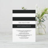 Chic Black Stripes Einsteckkarte Begleitkarte (Stehend Vorderseite)