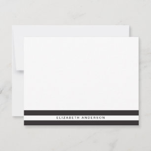 Chic Black Stripes Personalisiert Stationierungska Mitteilungskarte