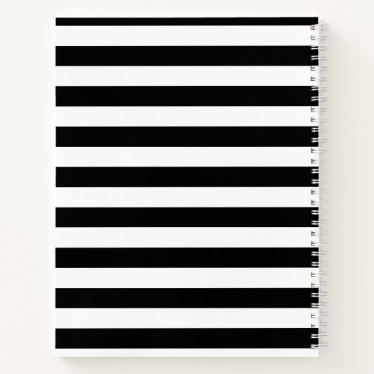 Chic Black Stripes - Pink Hustle - Name Notizblock (Rückseite)