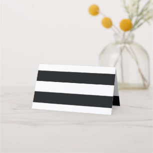 Chic Black Stripes Platzkarte