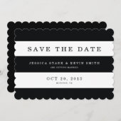 Chic Black Stripes Save the Date (Vorne/Hinten)