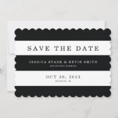 Chic Black Stripes Save the Date (Vorderseite)