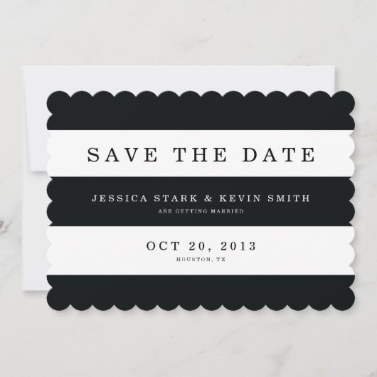 Chic Black Stripes Save the Date (Vorderseite)