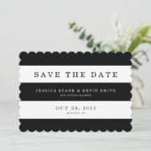 Chic Black Stripes Save the Date (Stehend Vorderseite)