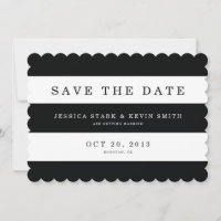Chic Black Stripes Save the Date