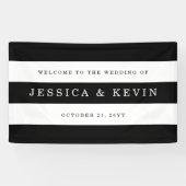 Chic Black Stripes Wedding Banner (Horizontal)