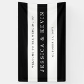 Chic Black Stripes Wedding Banner (Vertikal)