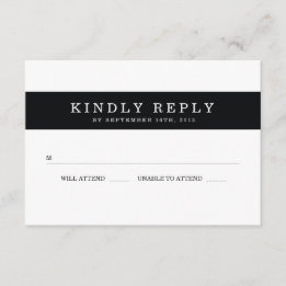Chic Black Stripes Wedding RSVP