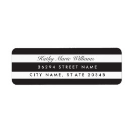 Chic Black Striping Address Labels