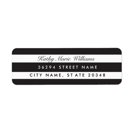 Chic Black Striping Address Labels (Vorne)