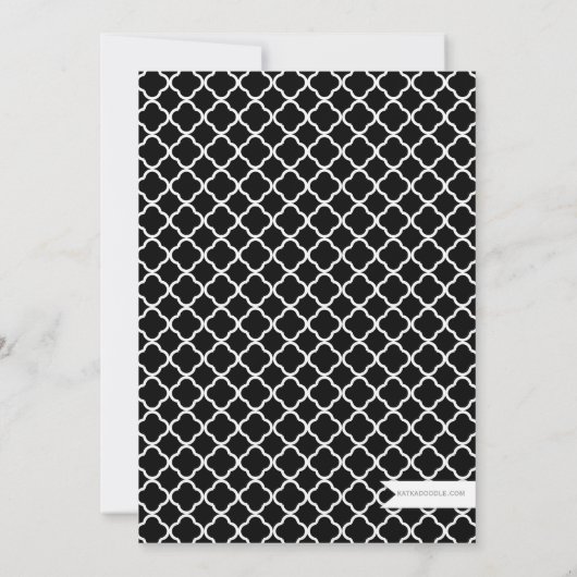 Chic Black Tan Teapot Brautparty Tee Party Einladung (Rückseite)