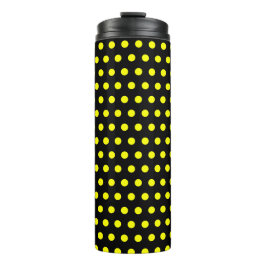 Chic Black Thermal Tumbler mit gelbem Dotter Muste Thermosbecher