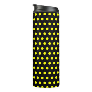 Chic Black Thermal Tumbler mit gelbem Dotter Muste Thermosbecher