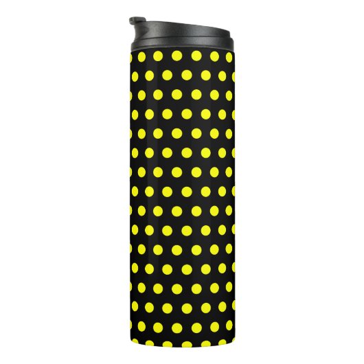 Chic Black Thermal Tumbler mit gelbem Dotter Muste Thermosbecher (Nach rechts gedreht)