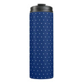 Chic Black Thermal Tumbler with White Dot Pattern Thermosbecher (Vorderseite)