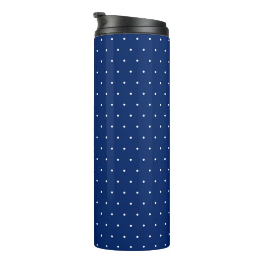 Chic Black Thermal Tumbler with White Dot Pattern Thermosbecher (Nach rechts gedreht)