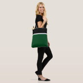 Chic Black Top Strip Fett Camp Grüner Farbblock Tasche (Am Model)