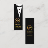 Chic Black Tuxedo Butler Services Mini Visitenkarte (Vorne/Hinten)